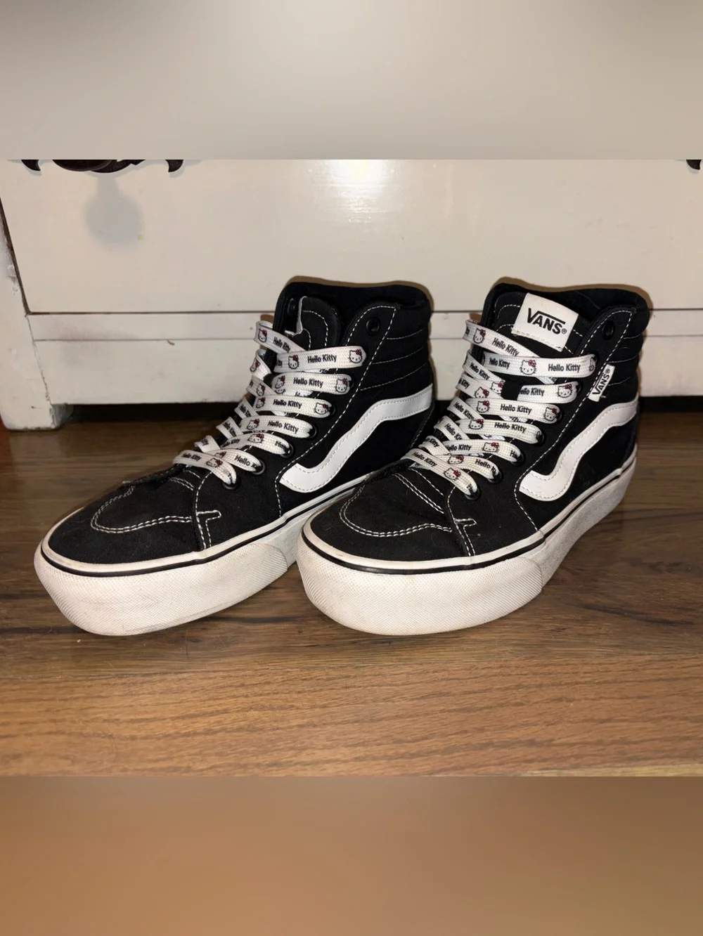 Platform Hi-Top Vans with Hello Kitty Laces